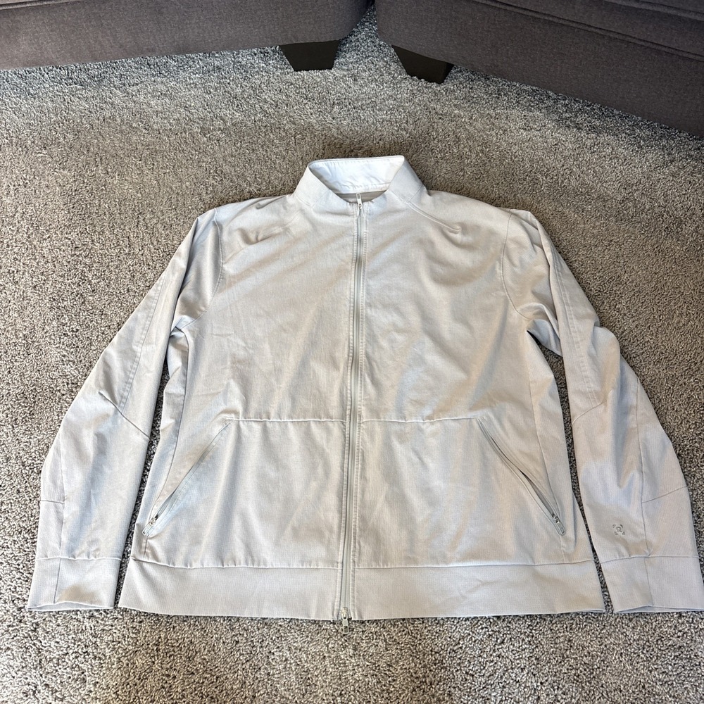 Lululemon Mens XL Airing Easy Bomber Jacket Gray Full Zip Up lm4705s Active